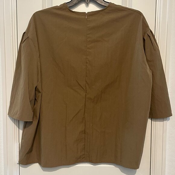 Friful Womens Blouse XL Brown 3/4 Sleeve Made In China - Picture 3 of 9